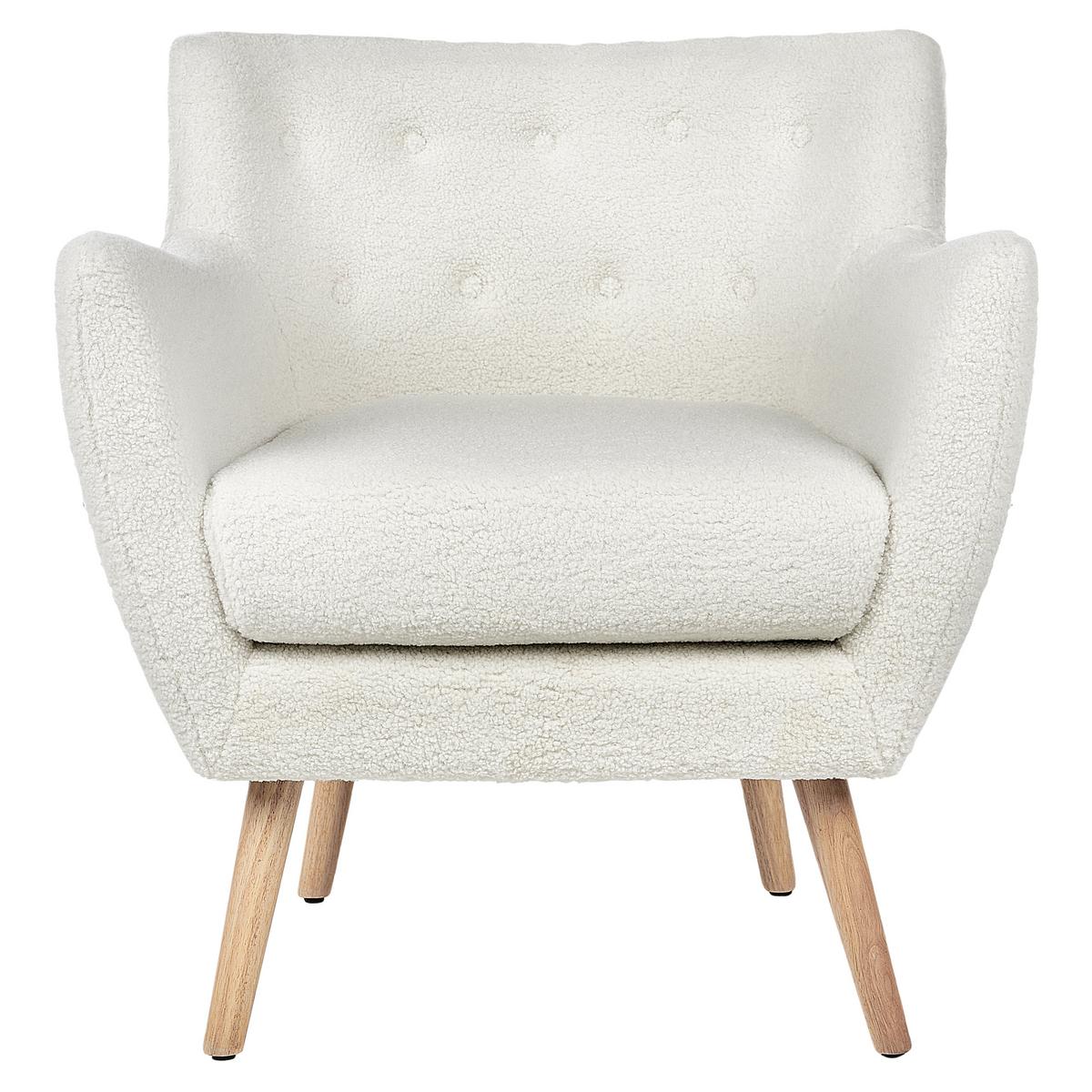 SESSEL Weiß Drammen - Weiß/Braun, Textil (71/84/54cm) - Beliani