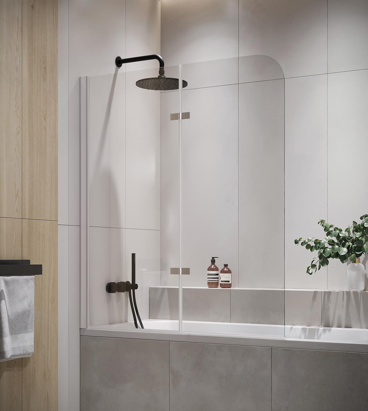 BADEWANNE Austin 2 Teile cm Chrom - 100 x 140 cm - Chromfarben, Glas (100/140cm) - Badplaats