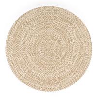 NATURTEPPICH handgewebt wendbar, im Boho-Stil, Beige, Ø 120 cm - Beige, Textil (120/120cm) - KADIMA DESIGN