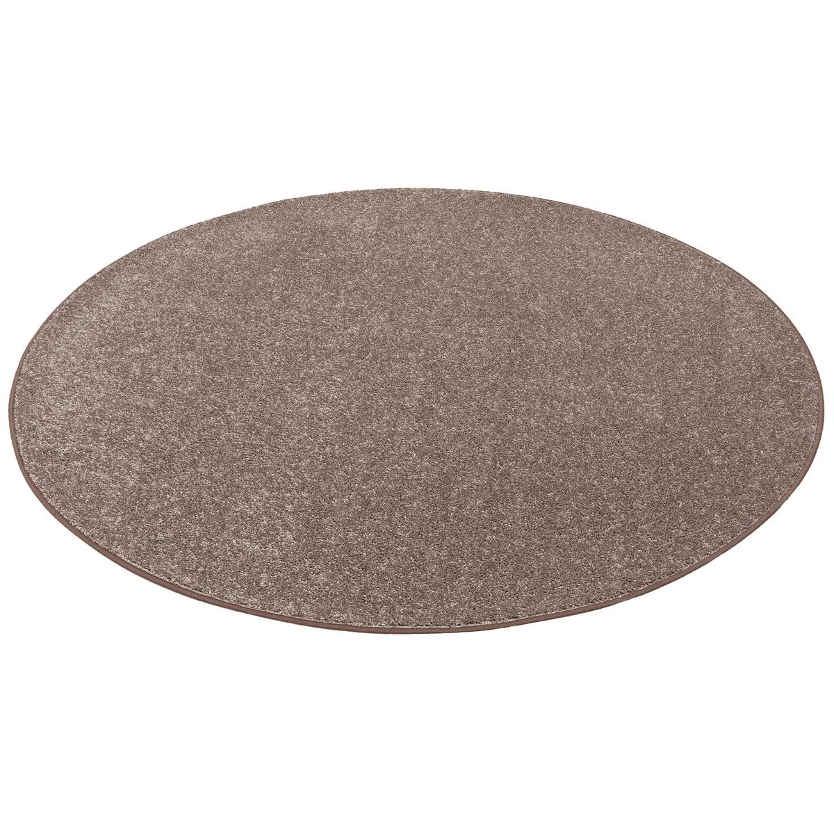 HOCHFLOR VELOURS TEPPICH COTTAGE RUND - Taupe, Textil (100/100cm) - Snapstyle