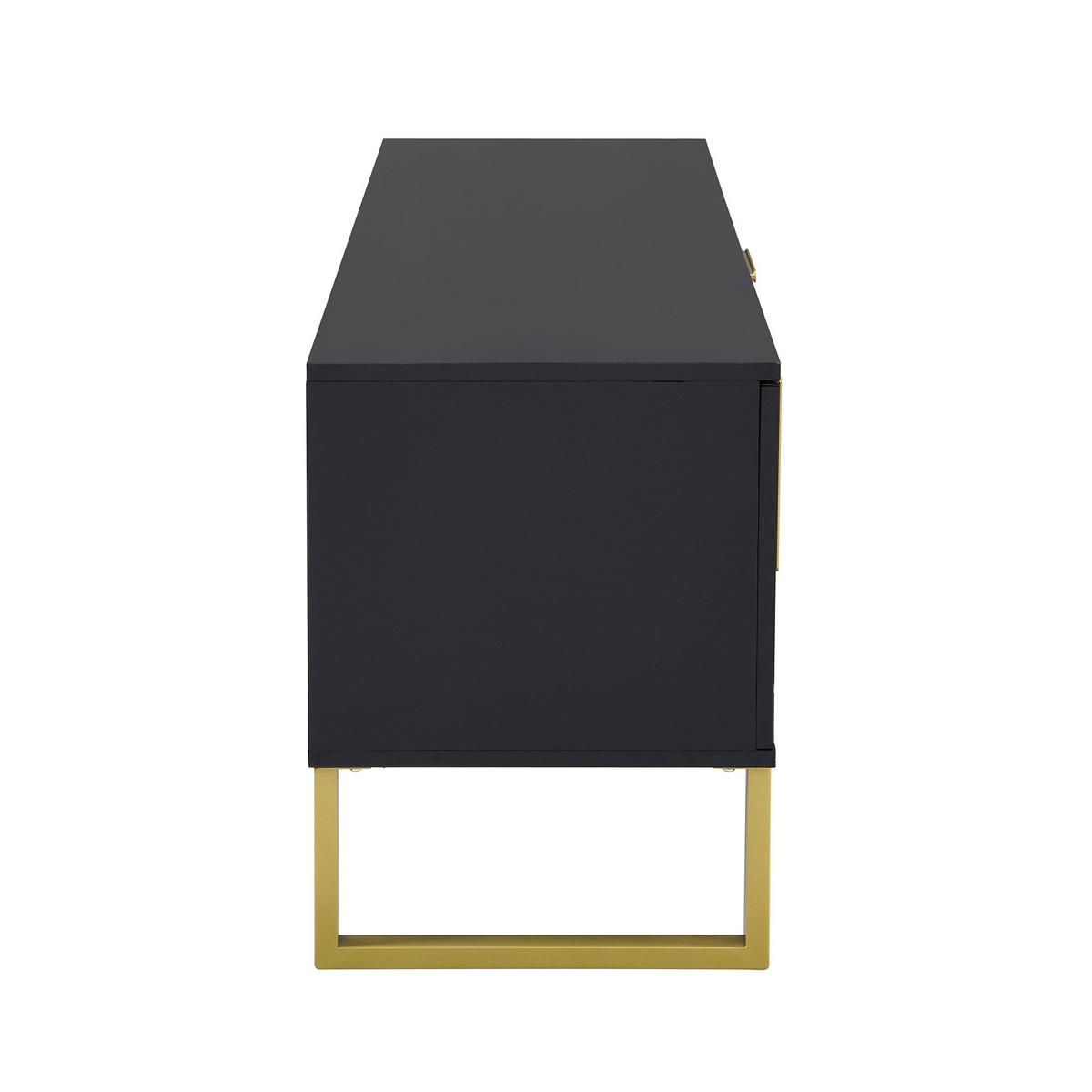 TV-SCHRANK 170 cm in Schwarz Hochglanz & Gold - Weiß, Holzwerkstoff (170/54/40cm) - Urban Meuble