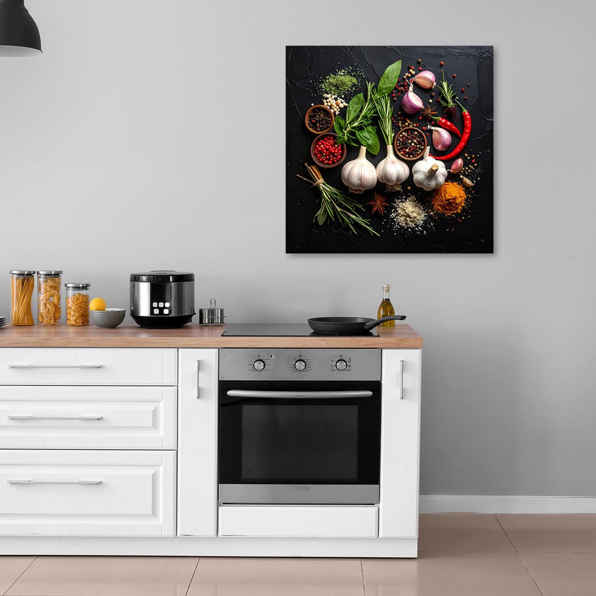 LEINWANDBILD Essen & Trinken 60x60cm - Multicolor, Textil (60/60cm) - Feeby