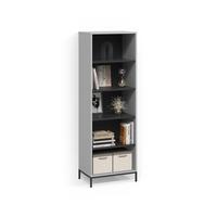 BÜCHERREGAL Aterno Grau mit 5 Fächern - Grau, Holzwerkstoff (60/180/40cm) - Livinity®