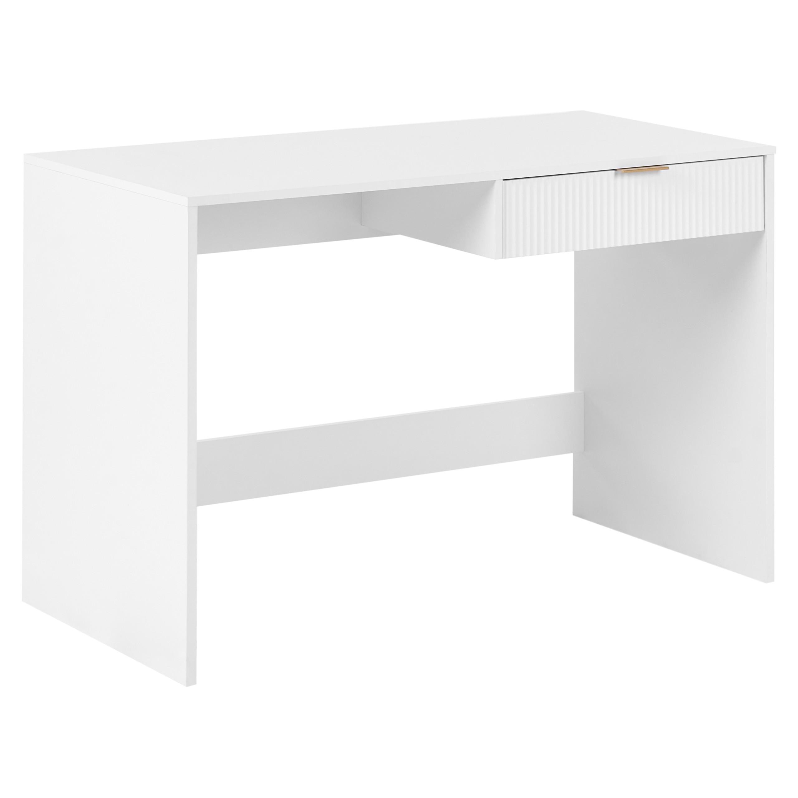 SCHREIBTISCH Weiß 120/60 cm Lutetia - Weiß, Holzwerkstoff (60/120/78cm) - Beliani