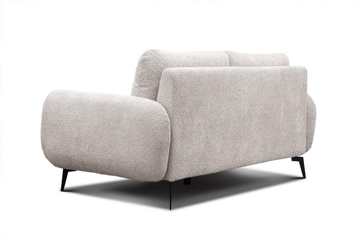 SOFA FEBE 2-Sitzer, ecru - Champagner/Schwarz, Holz/Textil (160/82/96cm) - Wozimo