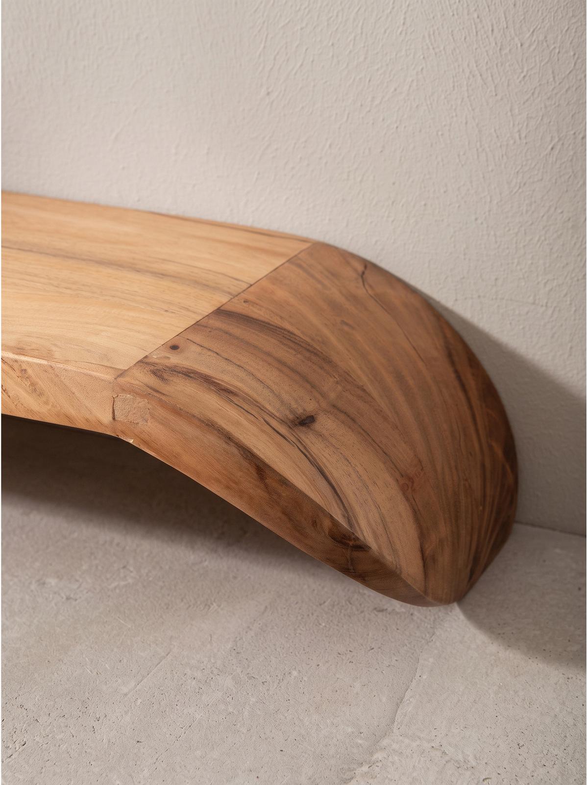 WANDREGAL ARBOGA, Mango Massivholz, handgefertigt, 120 x 20 x 36 cm - Braun, Holz (120/36/20cm) - KADIMA DESIGN
