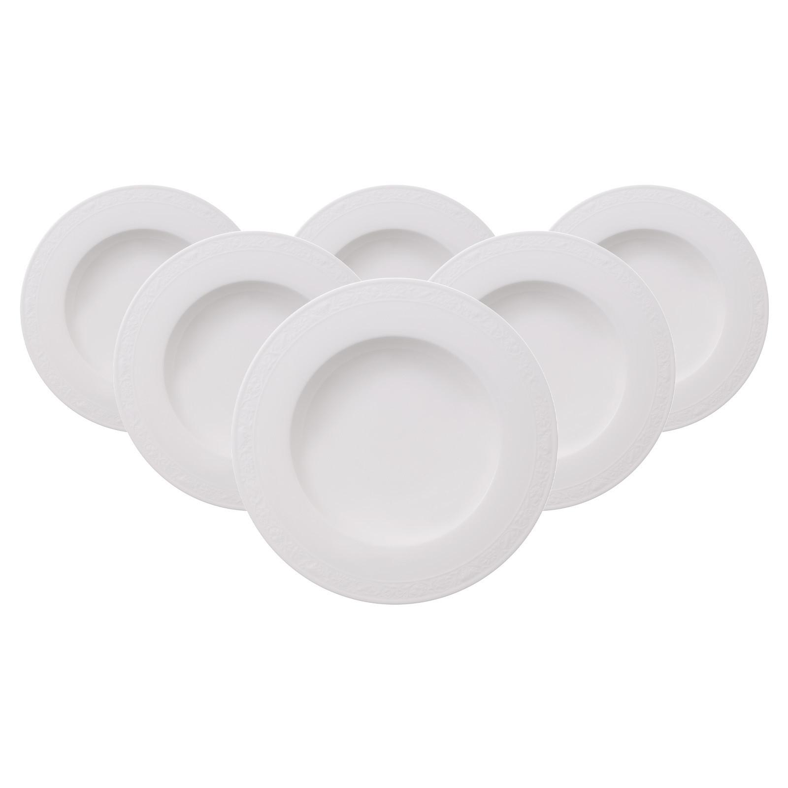 SUPPENTELLER White Pearl weiß ø 24,8 cm 6er Set - Weiß, Keramik (24.8cm) - Villeroy & Boch