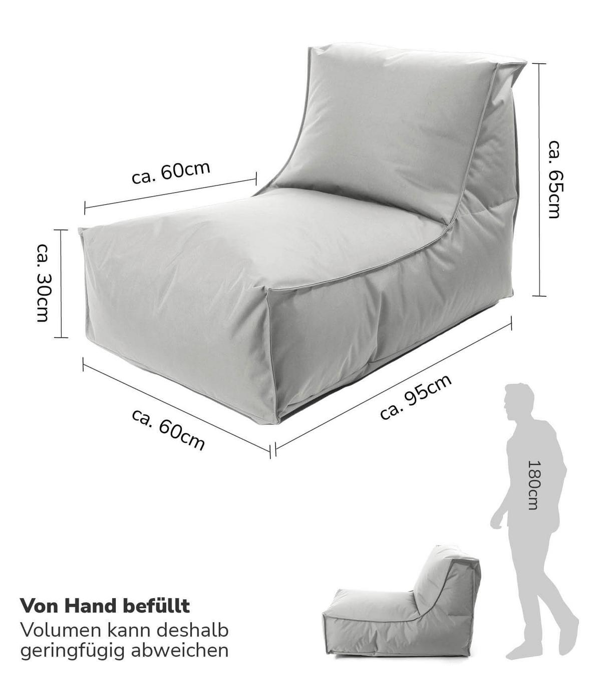 OUTDOOR SITZSACK mit Schutzhülle Der Sundowner - Grau, Textil (60/65/95cm) - Mokebo