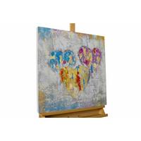 ACRYLBILD HANDGEMALT 60/60 cm - Multicolor/Grau, Holz/Textil (60/60cm) - KUNSTLOFT