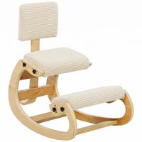 KNIESTUHL Cord Birken-Sperrholz Cremeweiß - Creme, Textil (54/86/98cm) - HOMCOM