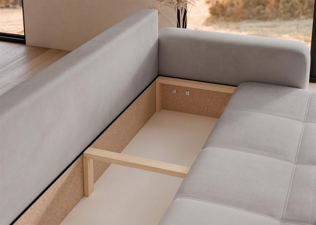 SCHLAFSOFA Leros - Hellgrau, Holzwerkstoff/Textil (244/79/93cm) - Fun Möbel