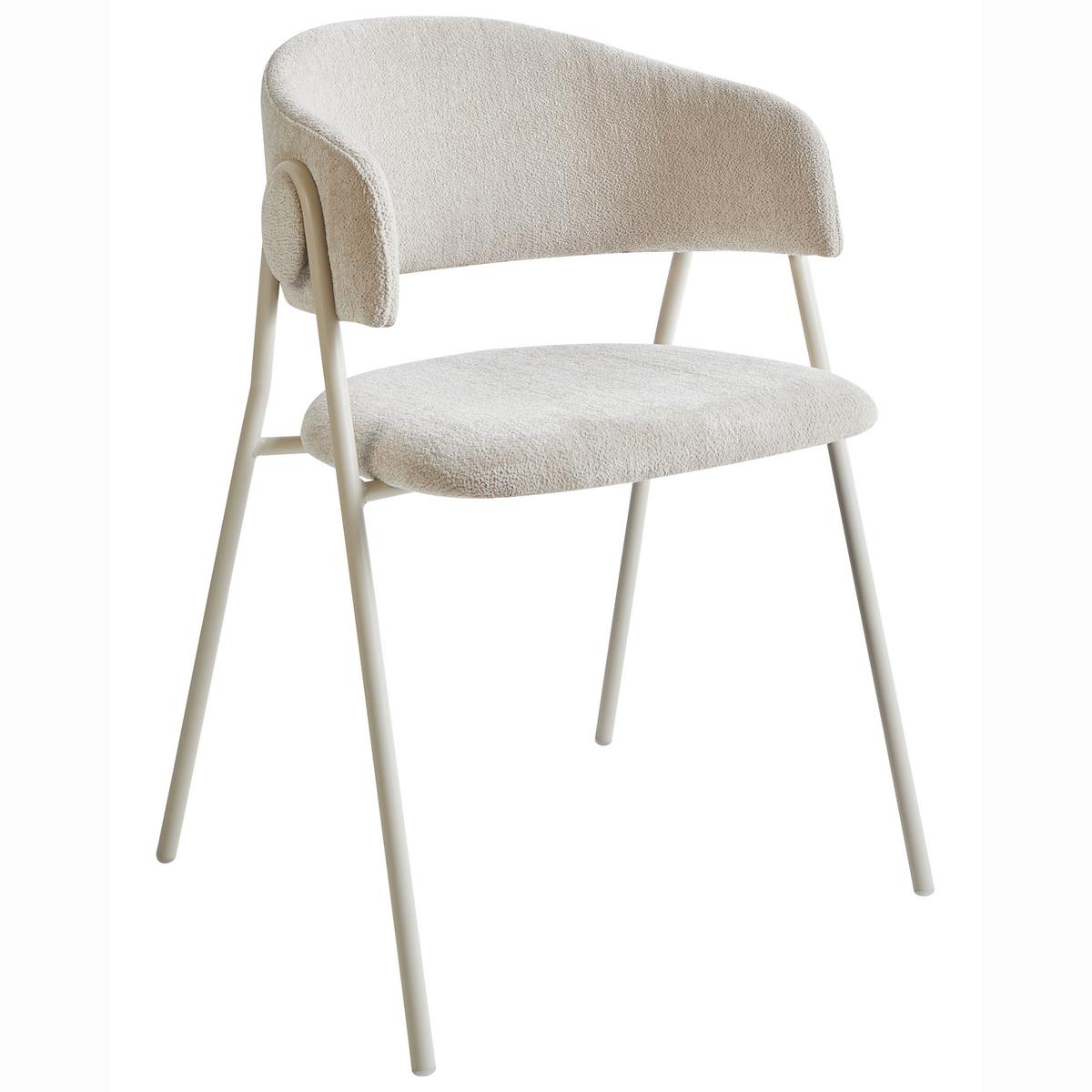 ESSZIMMERSTUHL 2er-Set Hellbeige Alanson - Beige, Textil (56/75/54cm) - Beliani