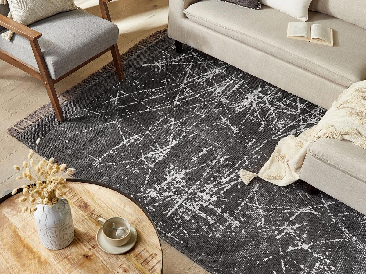 KURZFLOR-TEPPICH Hanli 230/160 cm - Grau, Naturmaterialien (160/230cm) - Beliani