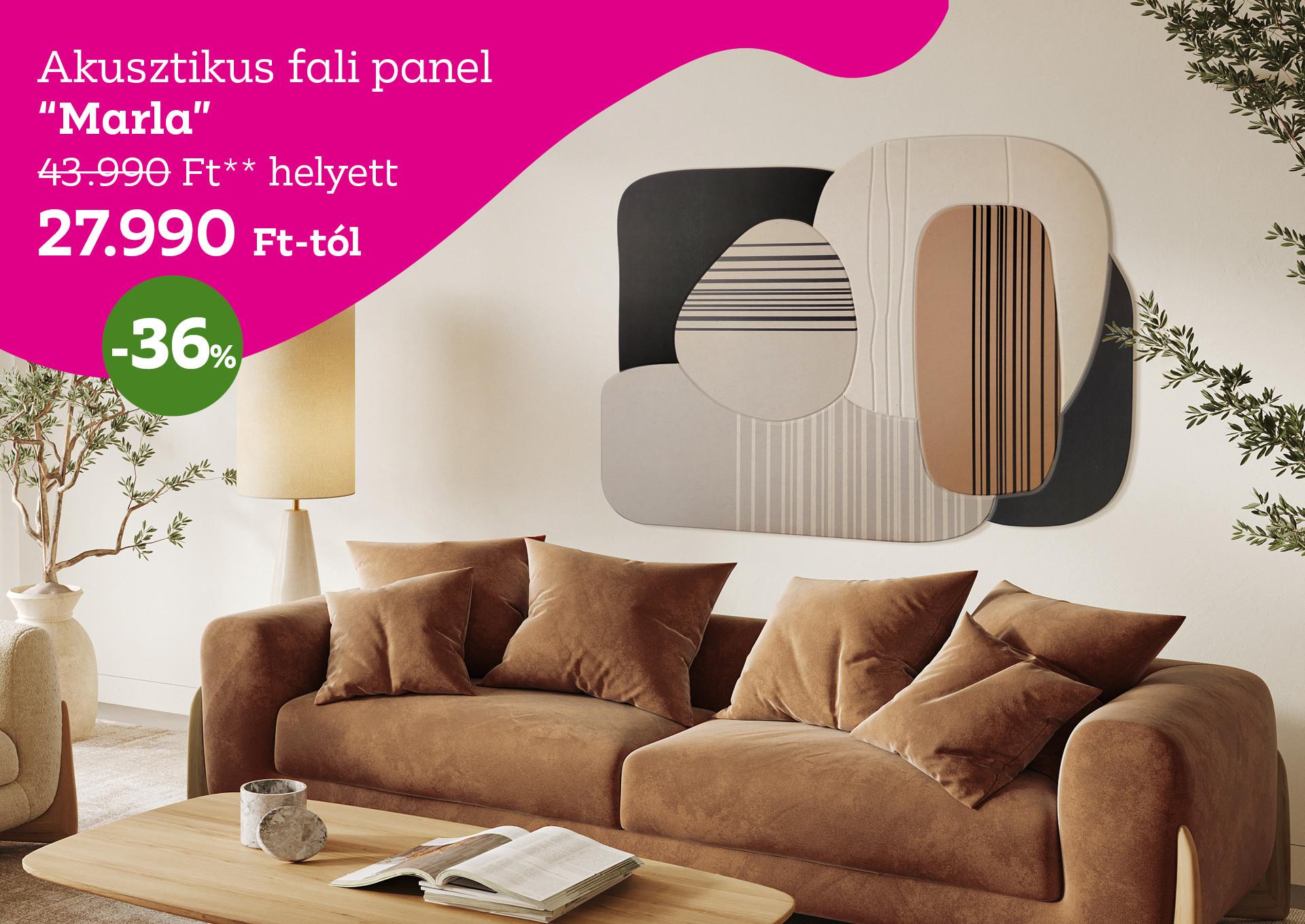Akusztikus fali panel MARLA 43990 Forint helyett 27990 Forint, kedvezmény mértéke 36%