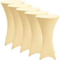 STEHTISCHHUSSE Stella Ø 80cm Creme (5tlg) - Creme, Textil (80/80cm) - Beautissu 