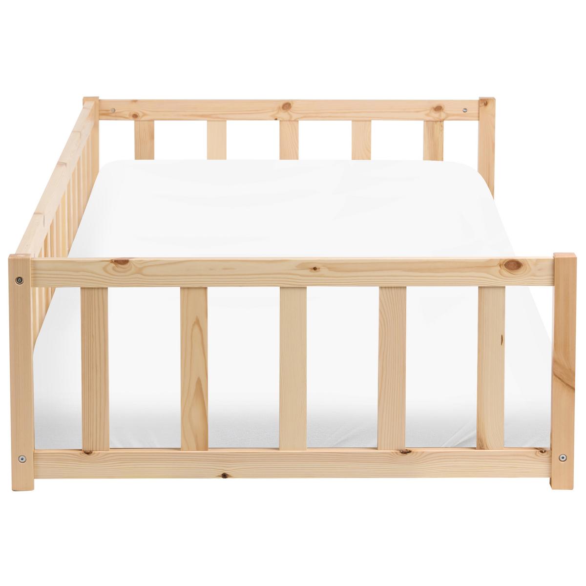 KINDERBETT Kiefernholz 90/200 cm Hellbraun Auribeau - Hellbraun, Holz (90/200cm) - Beliani