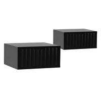 NACHTTISCHE schwebende – Set aus 2 schewebende Nachttischen Lluvia Schwarz - Schwarz, Holzwerkstoff (40/19/35cm) - VS Venta-stock