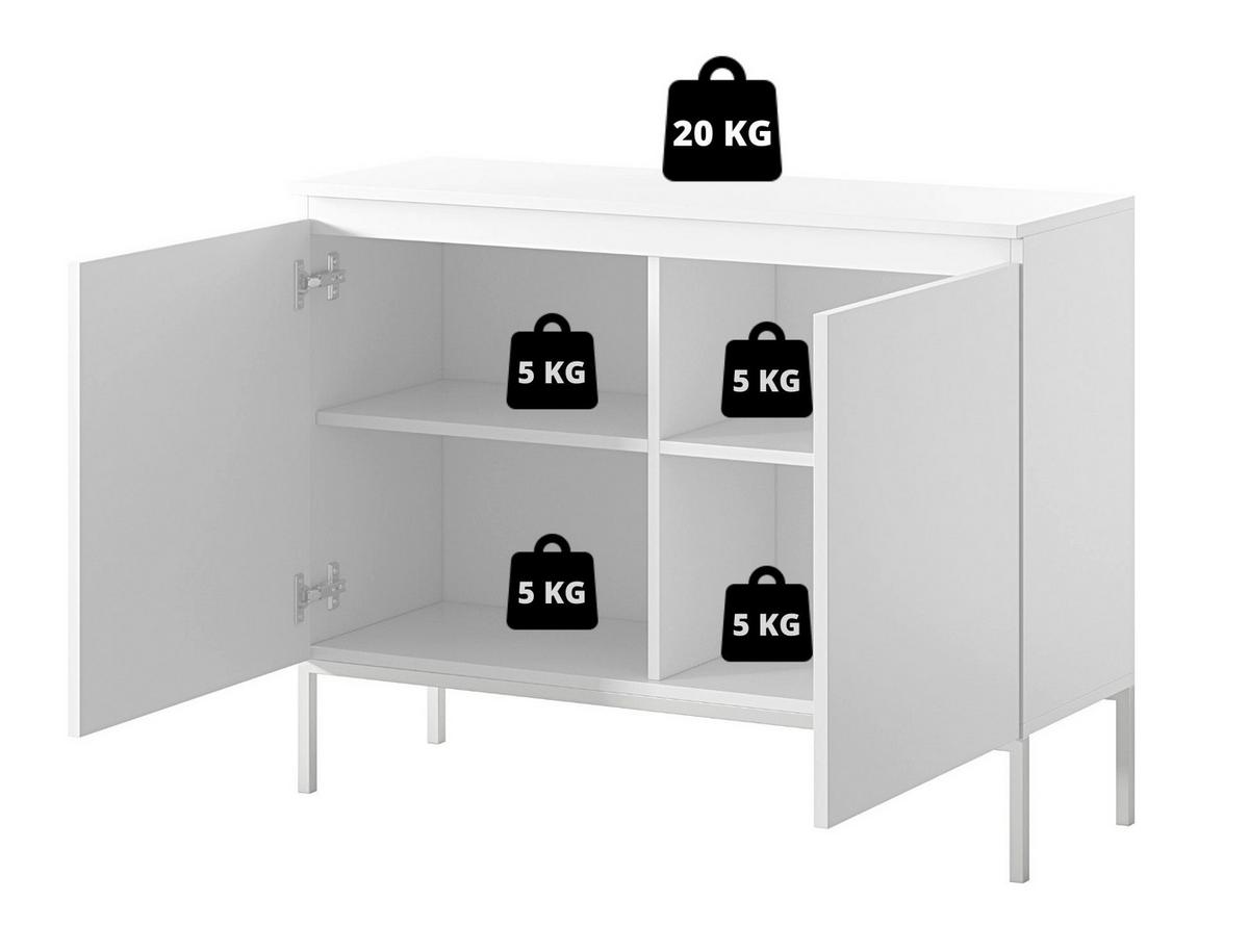SIDEBOARD Bemmi Beige mit schwarzen Beinen 2-türig 100 cm - Beige/Schwarz, Holzwerkstoff/Metall (100/75.5/35cm) - Selsey