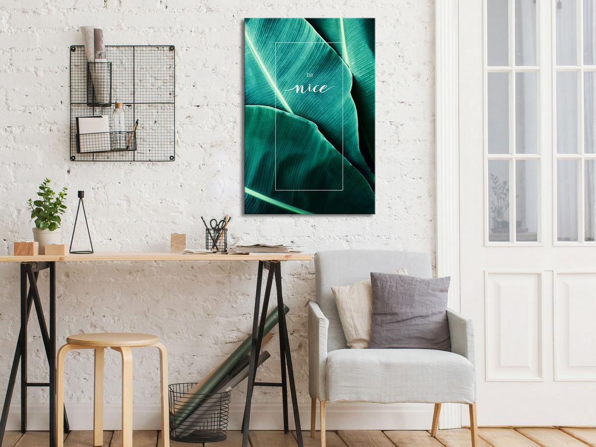 KUNSTDRUCK Grün 40/60 cm - Schwarz/Grün, Textil (40/60cm) - KUNSTLOFT