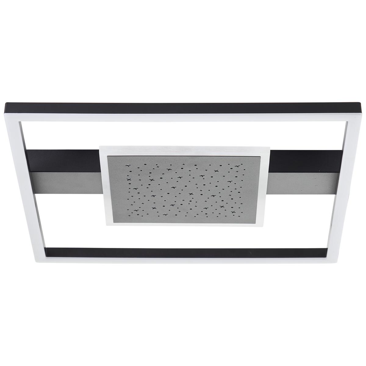 LED DECKENLEUCHTE Reno Schwarz 37/37/5 cm - Schwarz, Metall (37/37/5cm) - Brilliant