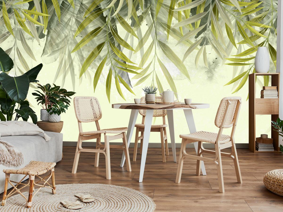 FOTOTAPETE für Schlafzimmer Exotische Blätter Grün Tropisch 200x140 - Grün, Papier (200/140cm) - Muralo