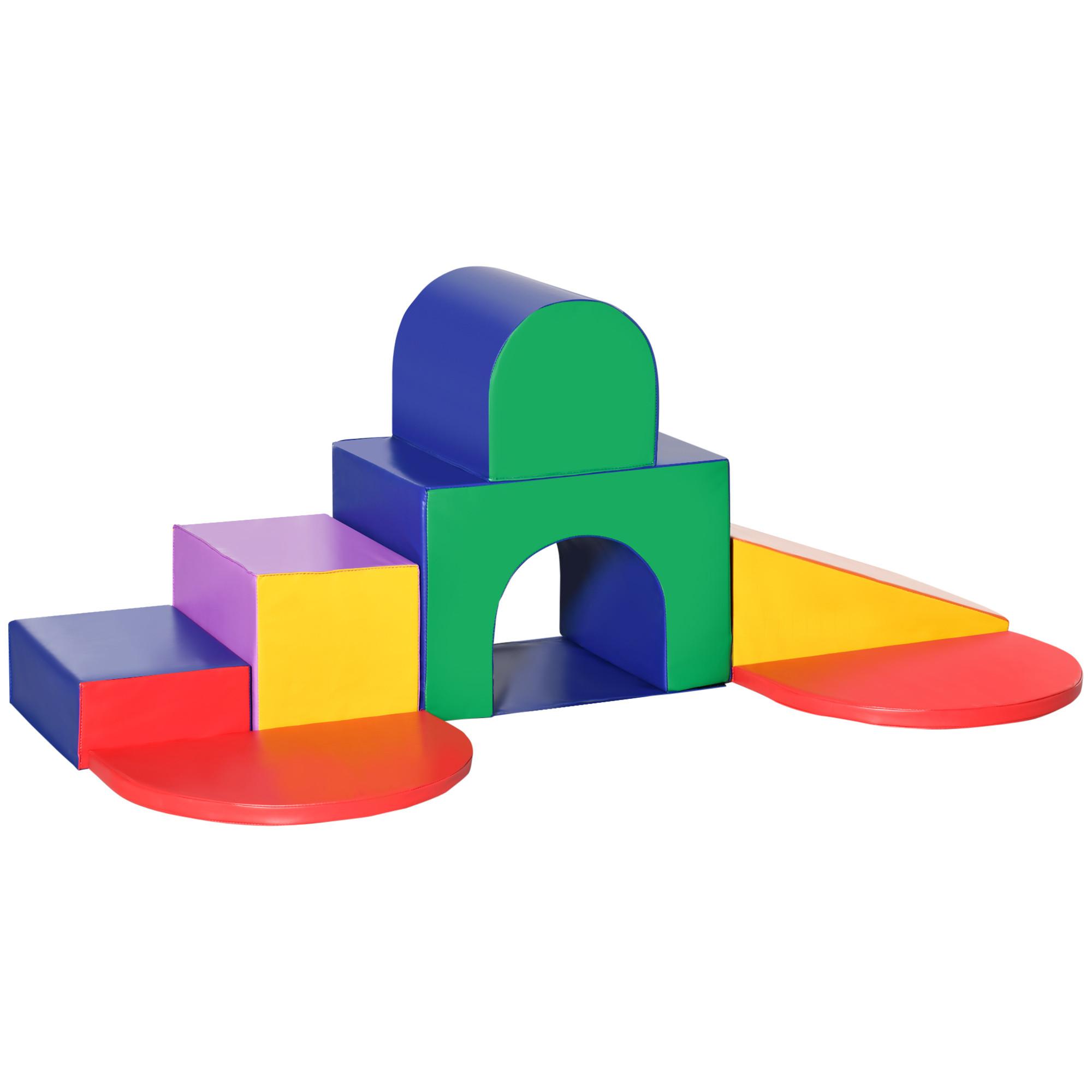 BAUSTEINSET 7er-Set Schaumstoff Bausteine Bauspielzeug für 1-3 Jahre alt Kinder - Multicolor, Kunststoff (130/40/170cm) - HOMCOM