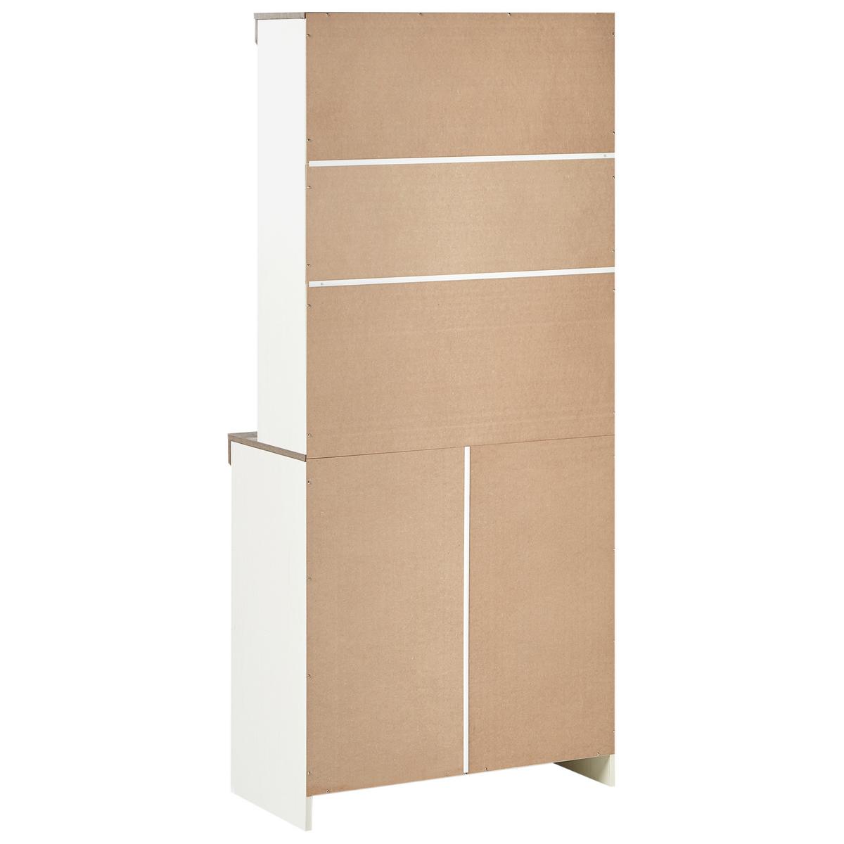 VITRINE mit Glastüren 80 cm Braun/Weiß Kalbarri - Messingfarben/Weiß, Holzwerkstoff (80/178/39cm) - Beliani