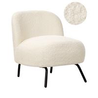 SESSEL Bouclé Cremeweiß Kumla - Weiß, Textil (62/67/70cm) - Beliani