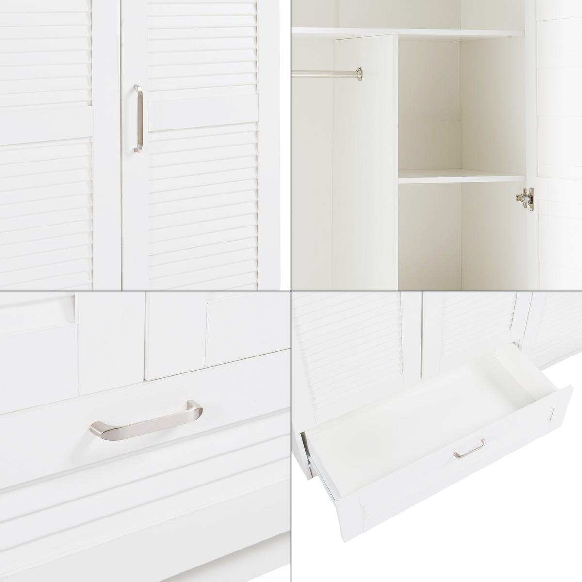 KLEIDERSCHRANK Finning - Weiß, Holzwerkstoff (120/176/52cm) - [en.casa]