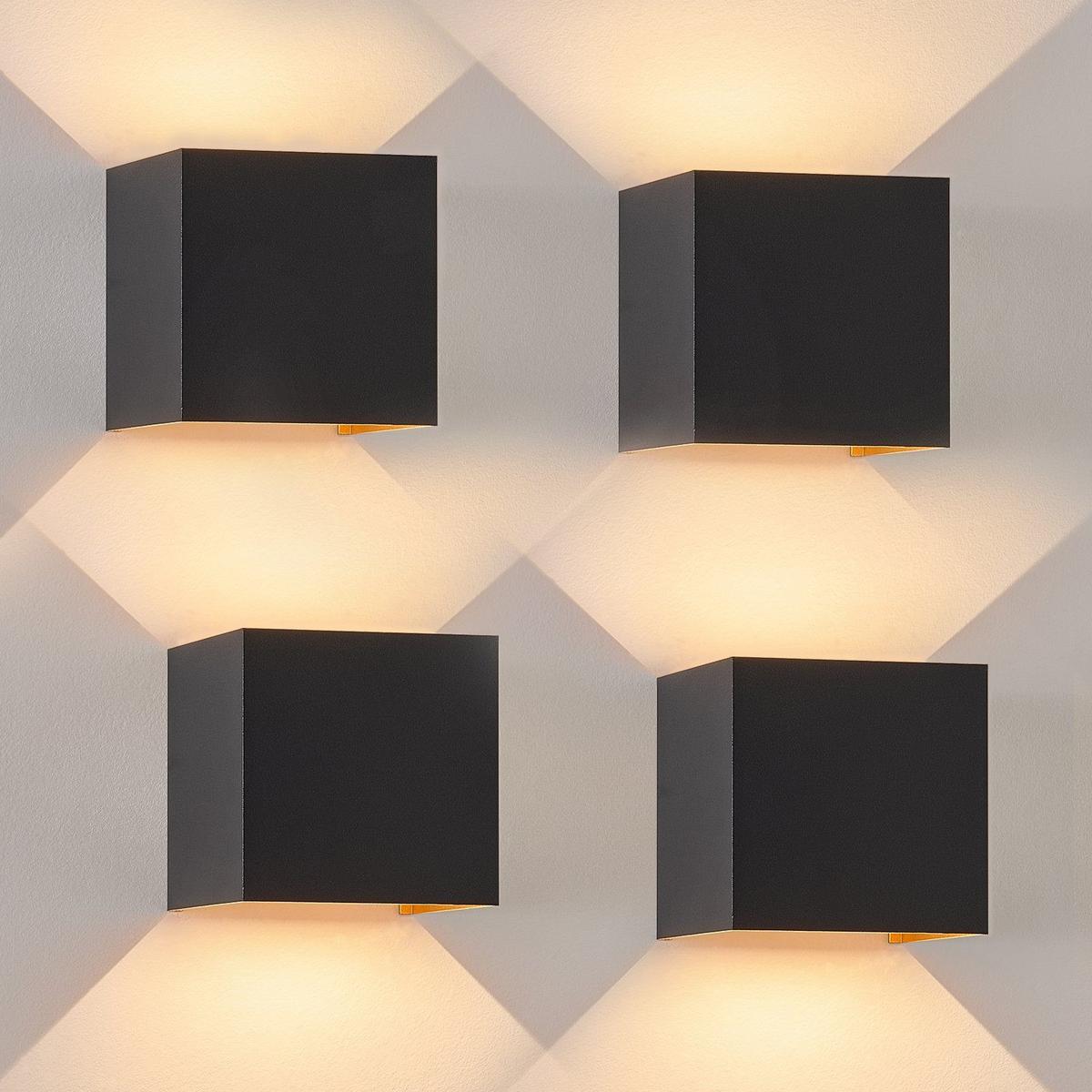 LED WANDLEUCHTE Inspiration 4er-Set - Schwarz, Metall (10/10/10cm) - Nettlife