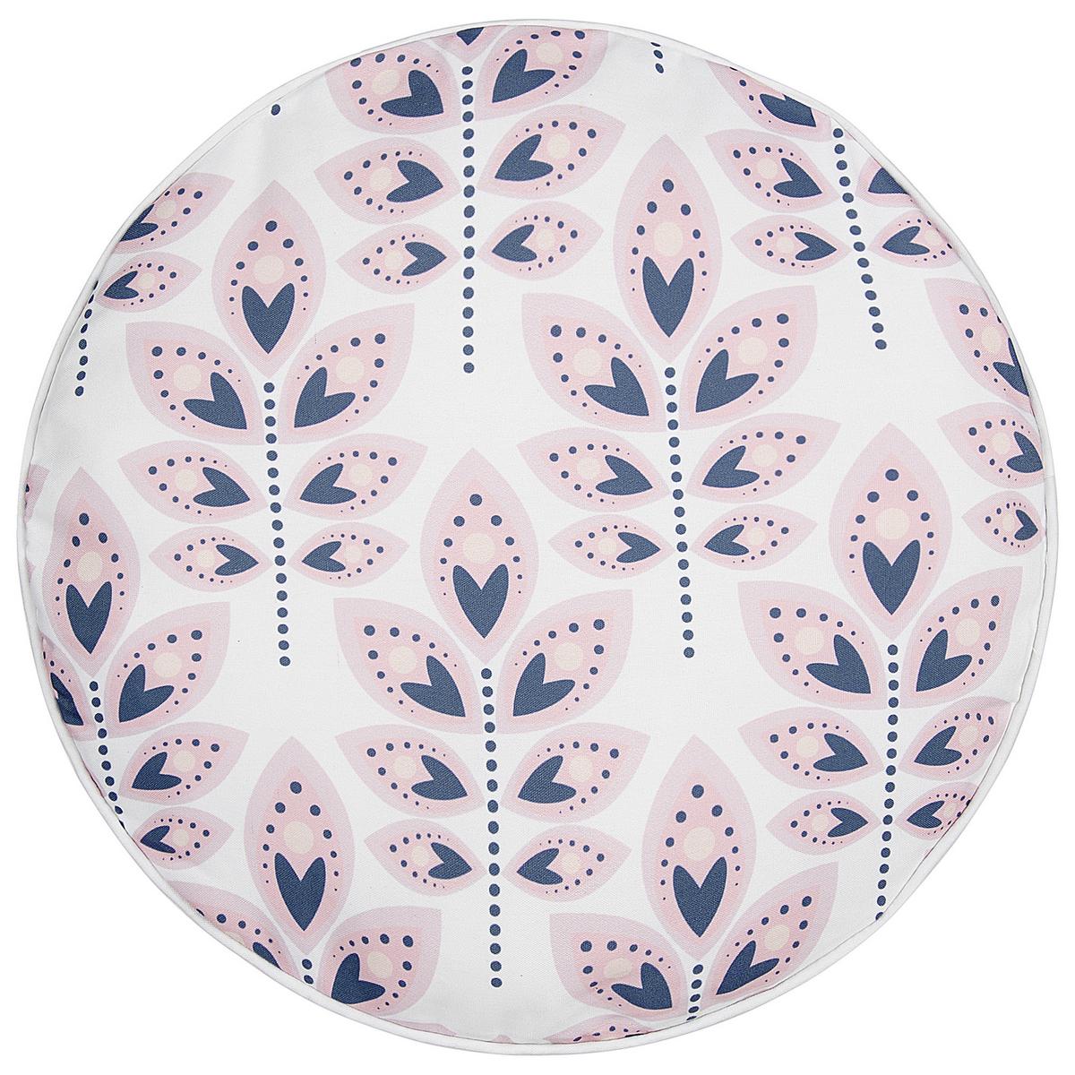 GARTENKISSEN 2er-Set Blattmotiv beige 40 cm Torretta - Creme, Textil (40/40cm) - Beliani