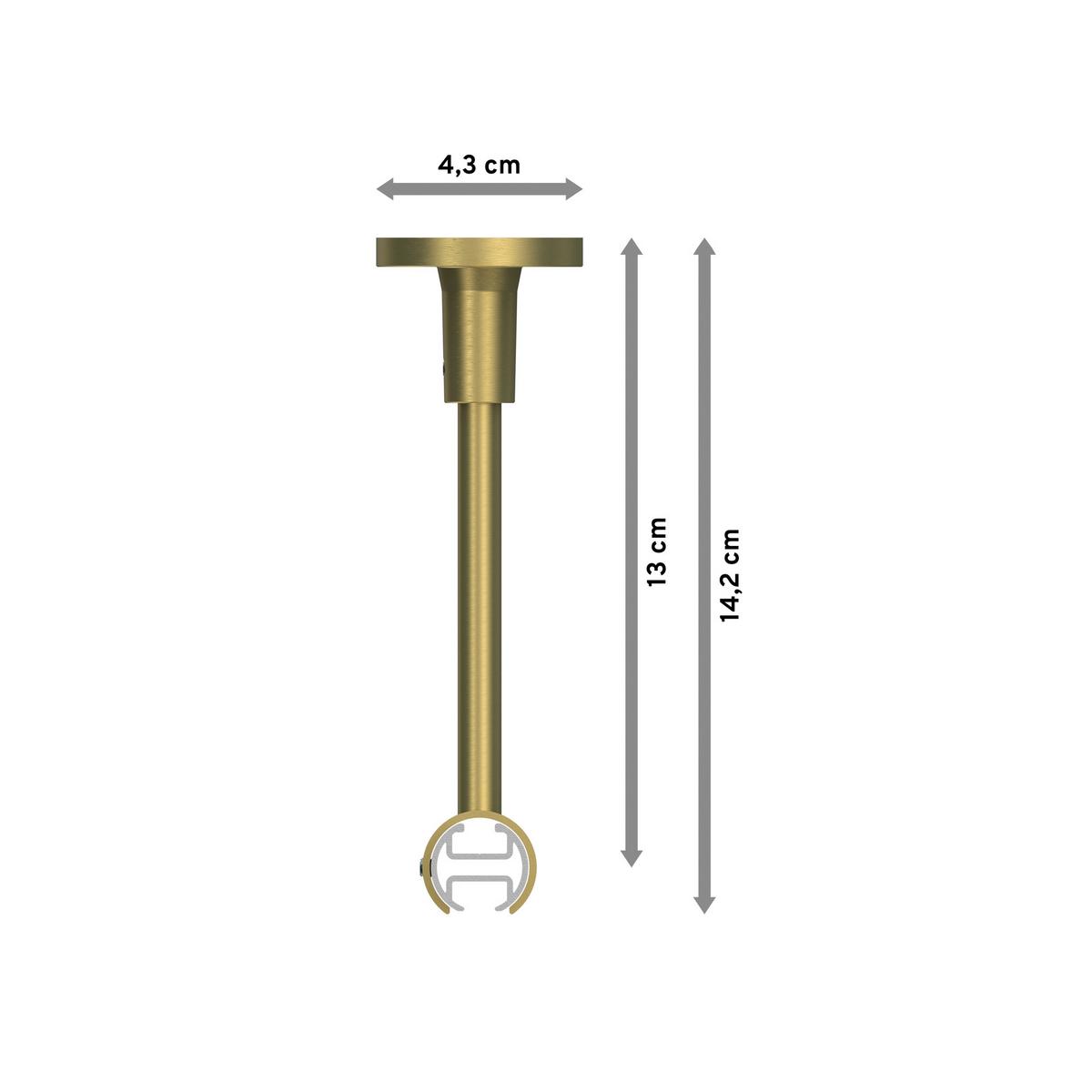 GARDINENSTANGE INNENLAUF Sonette Elanto 420 cm (geteilt in 3 x 140 cm), 1-läufig, 20 mm Ø Messing-Optik - Messingfarben, Metall (420cm) - INTERDECO