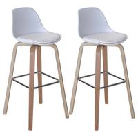 BARHOCKER Weißeiche Dekor 2er-Set - Silbereichenfarben, Textil (44/97/45cm) - MCW