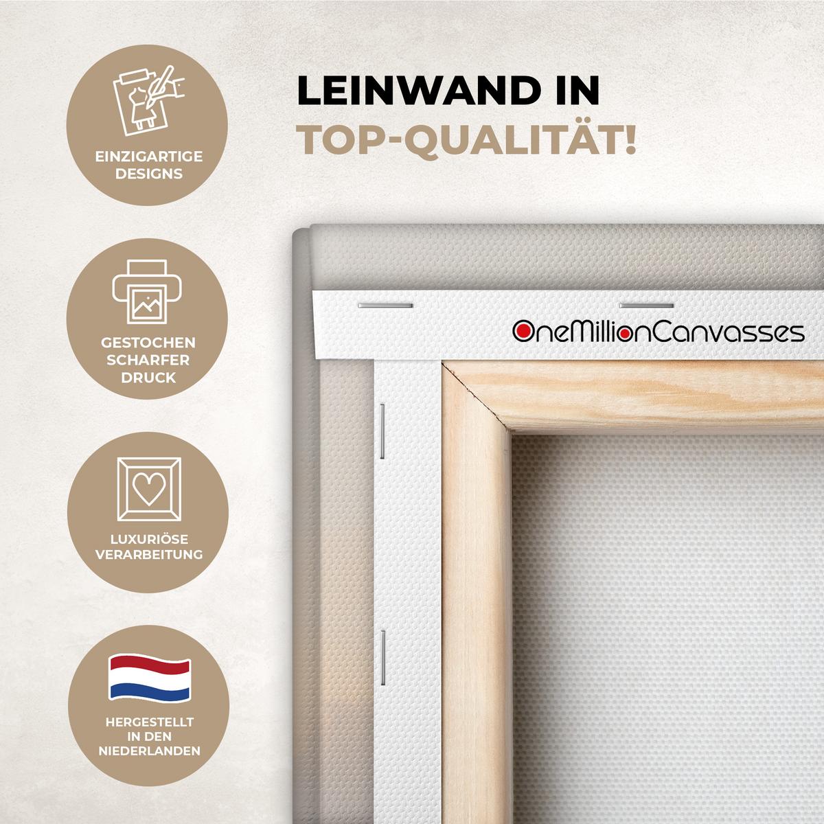 LEINWANDBILD Gras - Morgennebel - Kreuz - Christentum Wandbild Wohnzimmer 50x50 cm - Beige, Textil (50/50cm) - MuchoWow