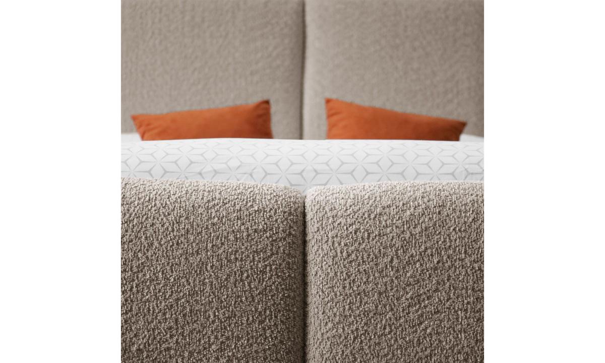 POLSTERBETT ELENA 160x200 cm Dunkelbeige (Anthology 4), 34 Holzlatten, Kopfteil 108 cm - Beige, Textil (160/200cm) - Lookway