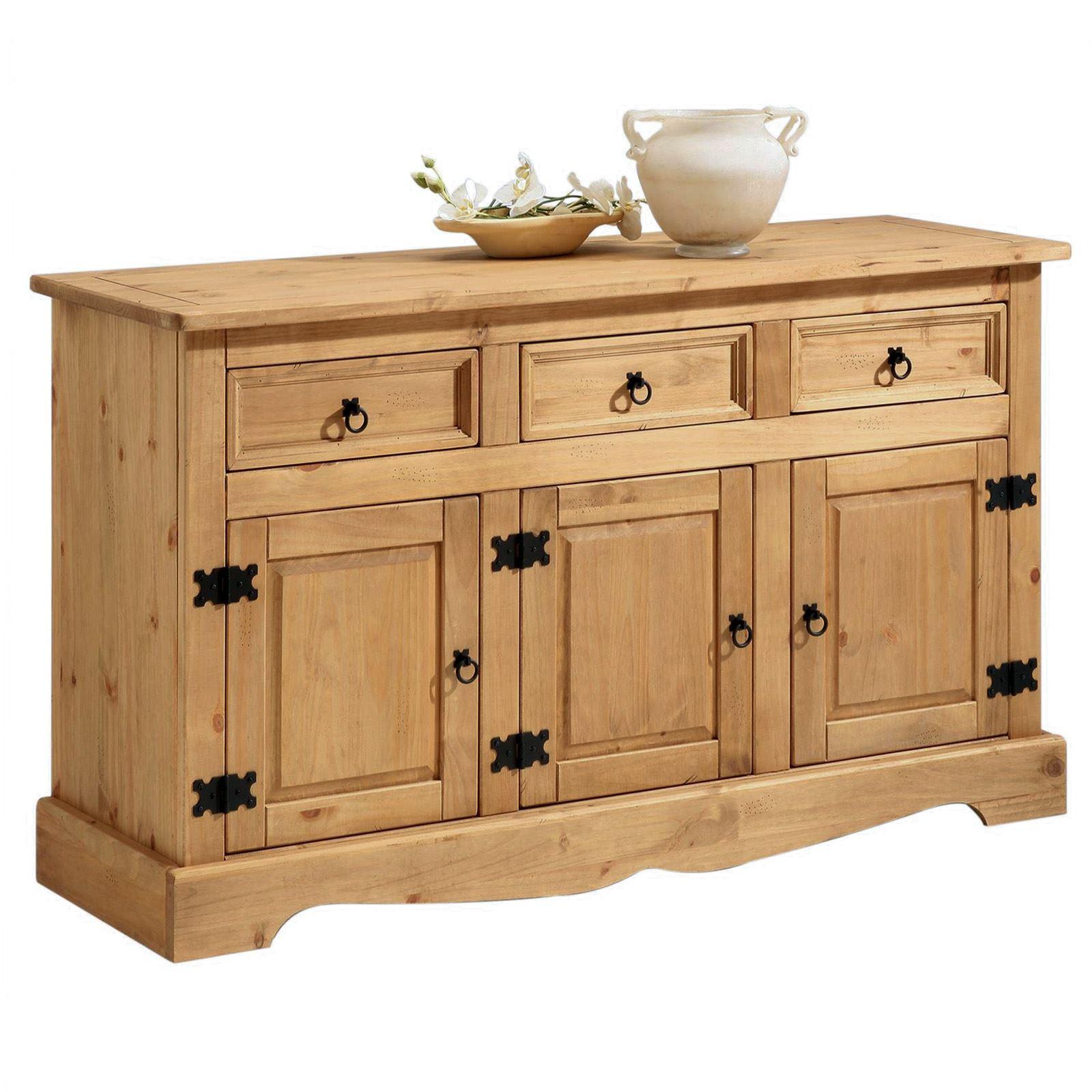 ANRICHTE TEQUILA gebeizt/gewachst - Kieferfarben, Holz (154/88/50cm) - IDIMEX