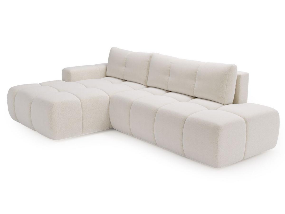 ECKSOFA Montero Bouclé-Stoff Weiß Links - Weiß, Holz/Textil (280/177cm) - Graingold