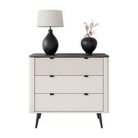 KOMMODE für das Wohnzimmer AUTUMN 3S auf hohen Beinen, Kaschmir / Grauer Stein - Beige, Holzwerkstoff (90/82/40cm) - Lookway