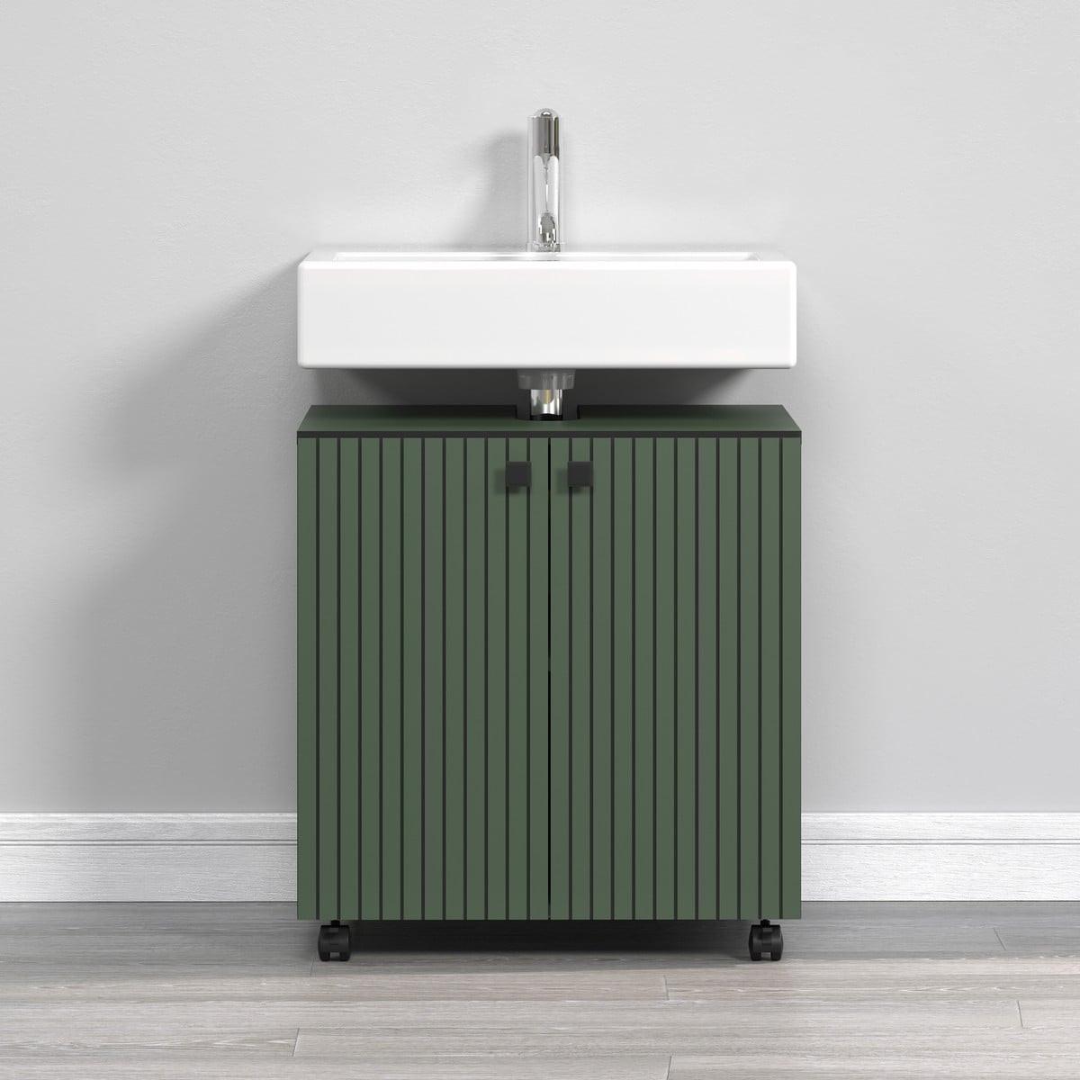 WASCHBECKENUNTERSCHRANK PureBliss Grün - Grün, Holzwerkstoff (60/64/42cm) - Trendteam