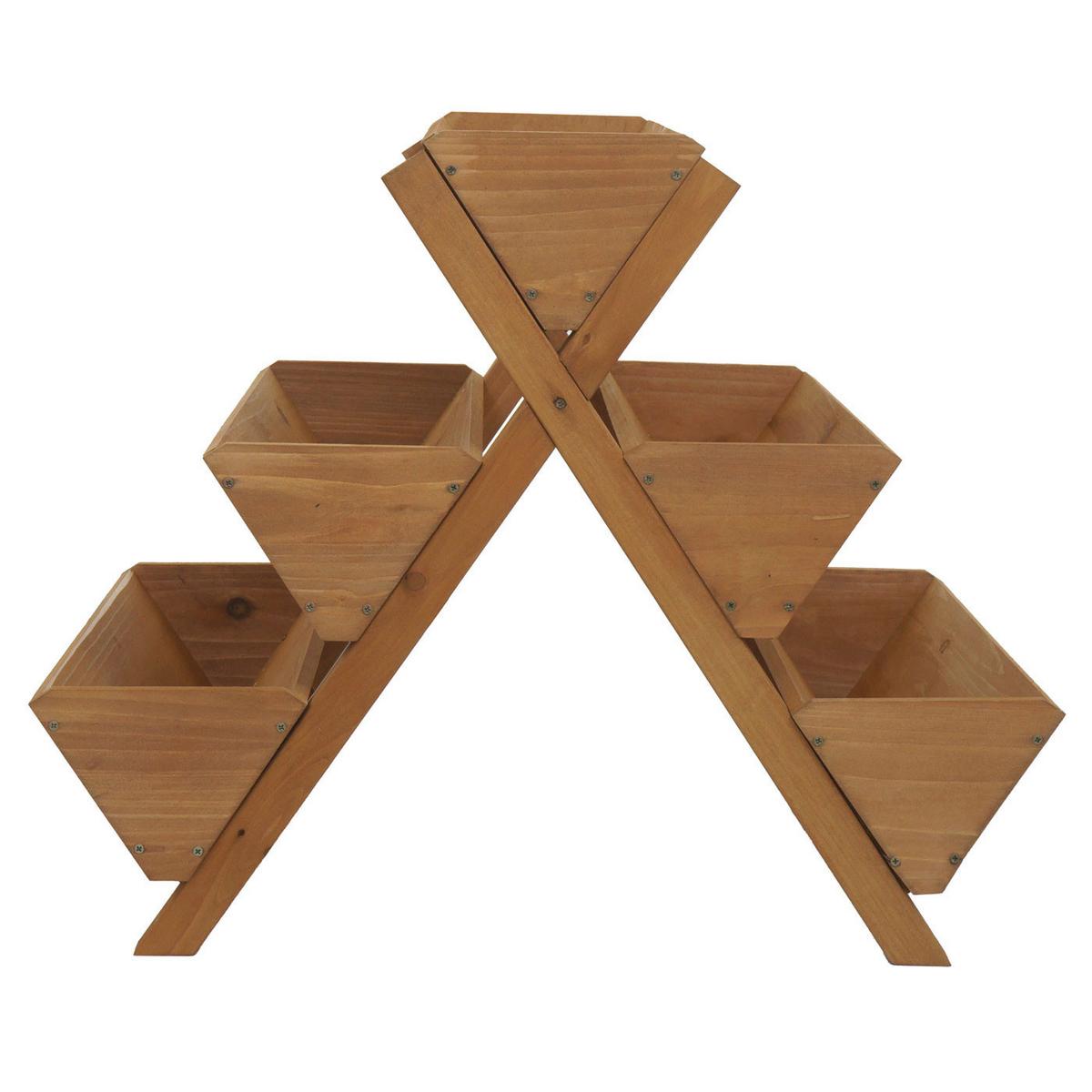PFLANZTREPPE Braun - Braun, Holz (56/56/70cm) - MCW