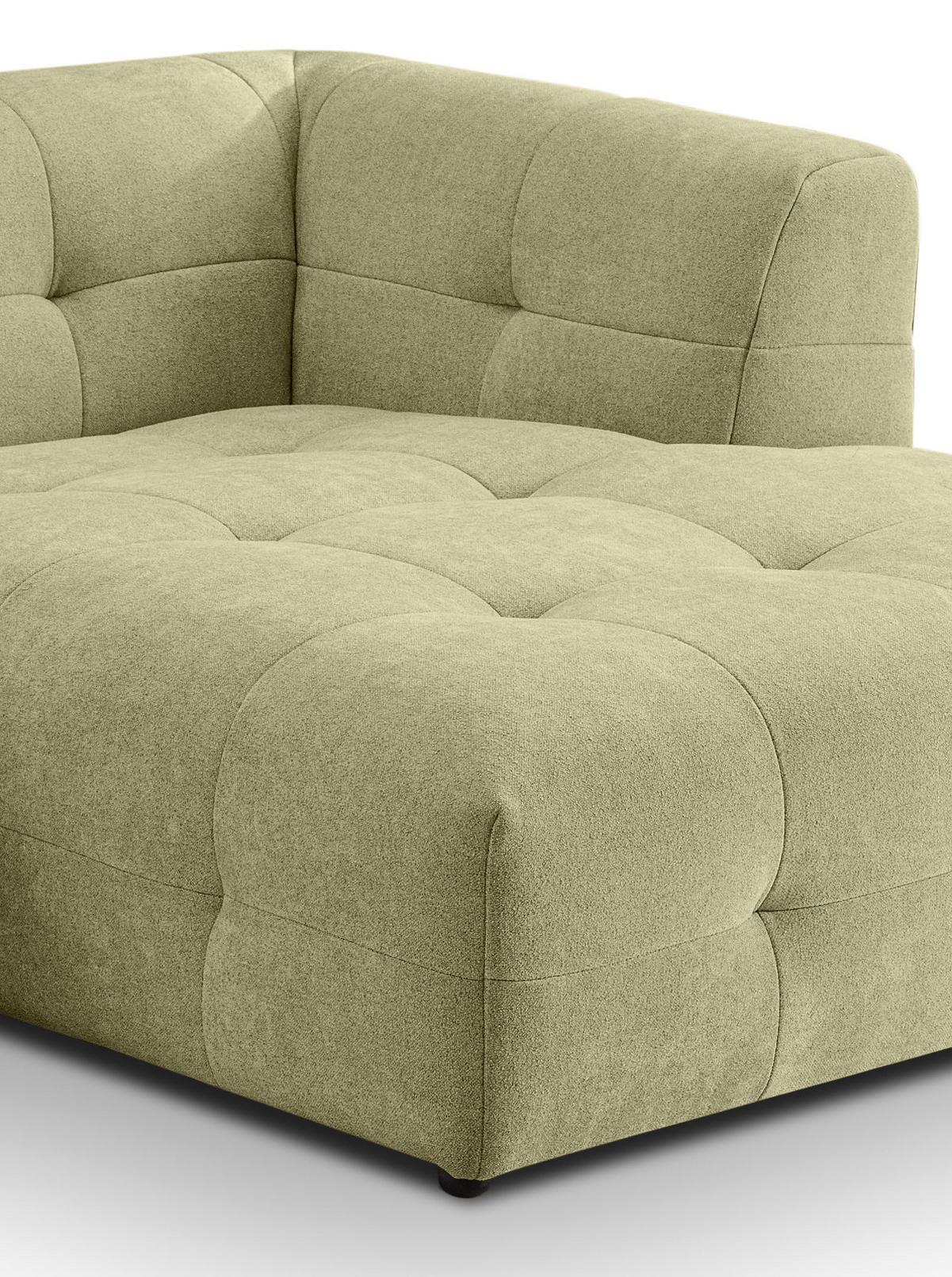 SOFA grün Webstoff 292 x 161 cm, Ecksofa 5-Sitzer, L-Sofa Ottomane rechts - Grün, Holz/Textil (292/161cm) - Inn.Furn