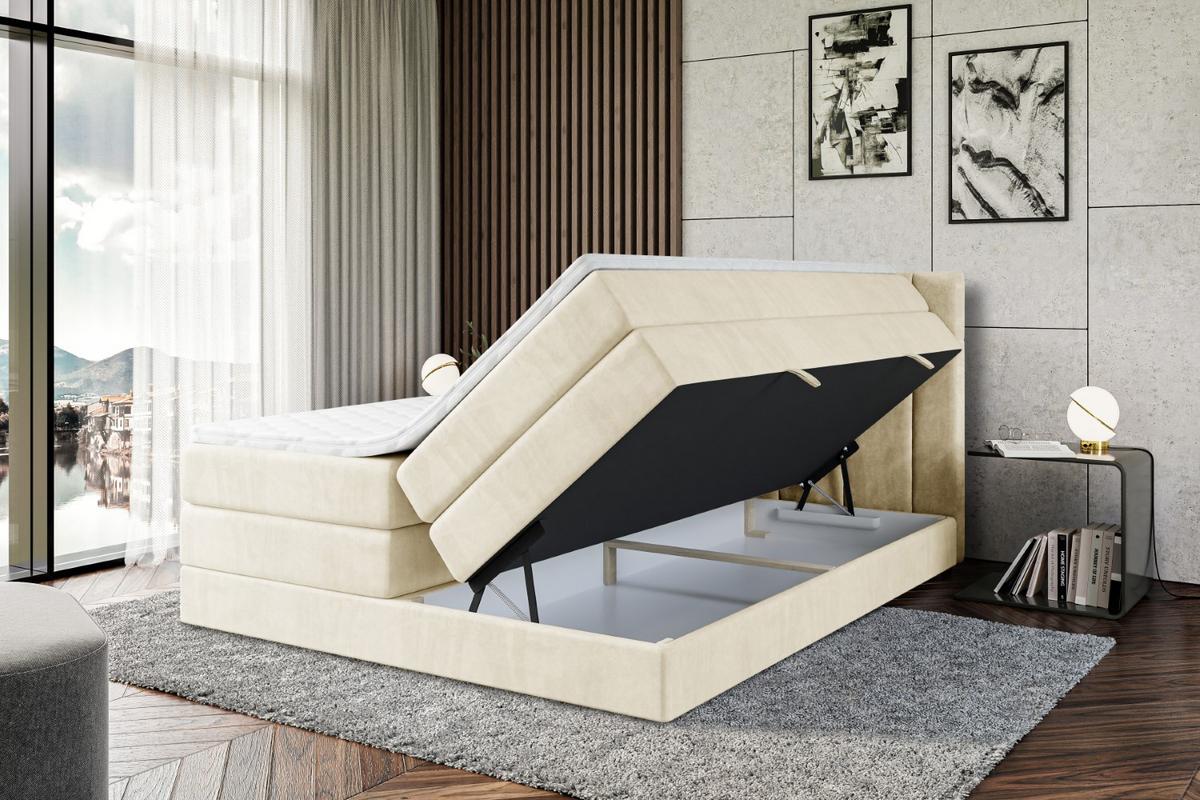 BOXSPRINGBETT CATOR KING - 180x200 - H3/H4 - Beige - Beige, Holzwerkstoff (180/200cm) - ALTDECOR
