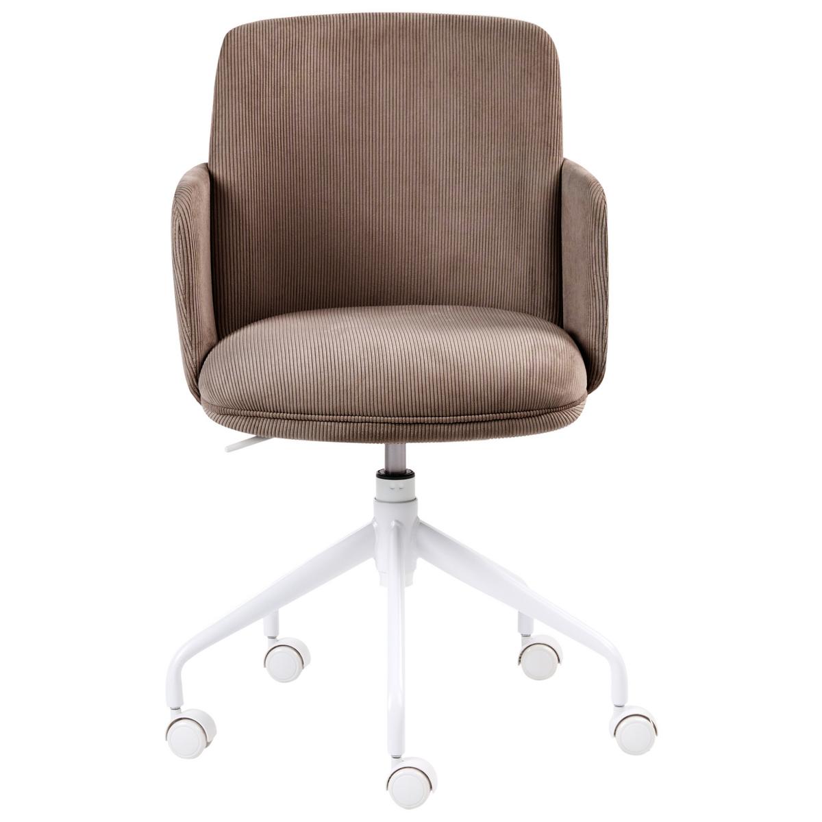 BÜROSTUHL Cord Braun Dryden - Braun, Textil (60/84/60cm) - Beliani