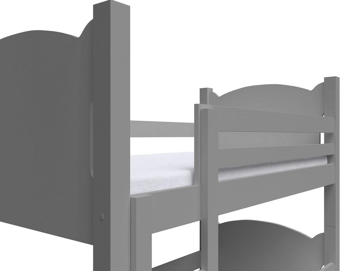 ETAGENBETT LEONE mit Bettkasten 80x180 cm Grau - Grau, Holz (80/180cm) - MASSENO