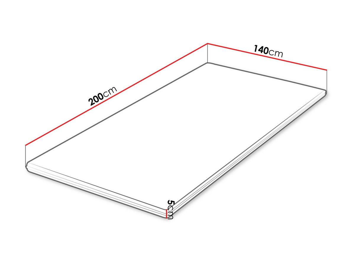 TOPPER Profil 5 cm - Weiß, Textil (140/200cm) - MIRJAN24