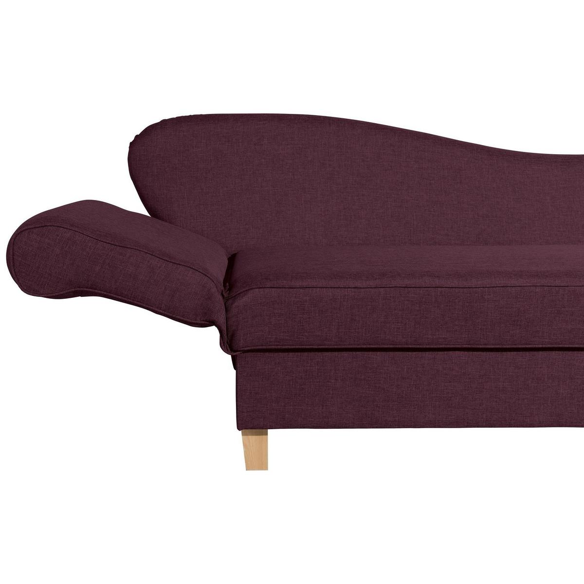 RECAMIERE mit Armteil links klappbar Katia Bezug Flachgewebe Buche natur / burgund - Rot, Kunststoff (190/82/88cm) - 58aufmkessel