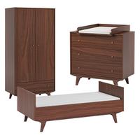 BABYZIMMER 3-teilig Mid Holz - Braun, Holzwerkstoff (144/90/75cm) - Petits-meubles