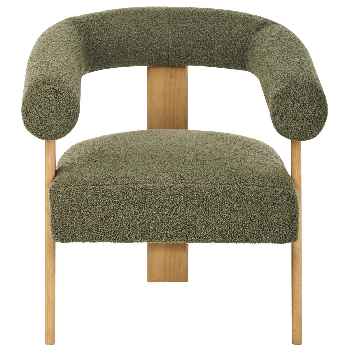 SESSEL Bouclé Grün/Hellbraun Ilbro - Braun/Grün, Textil (77/76/68cm) - Beliani