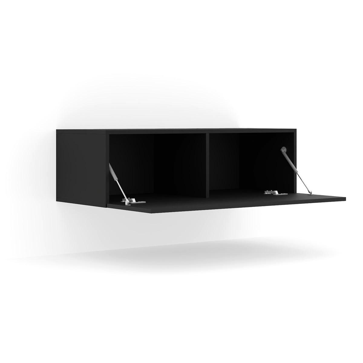 TV-MÖBEL Bali Mattschwarz - Schwarz, Holzwerkstoff (100/30/40cm) - Petits-meubles