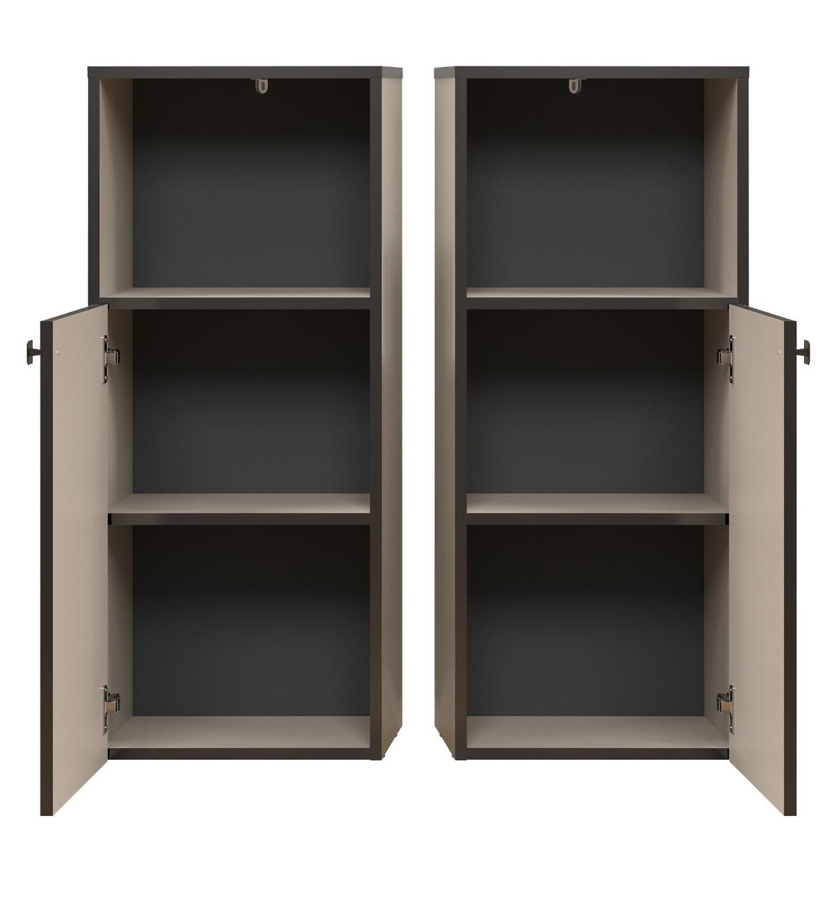 BADKOMMODE Kaschmir, grau 40 x 95 cm, Badschrank in modernem Design - Schwarz/Grau, Holzwerkstoff/Metall (31/95/40cm) - Top.Furn